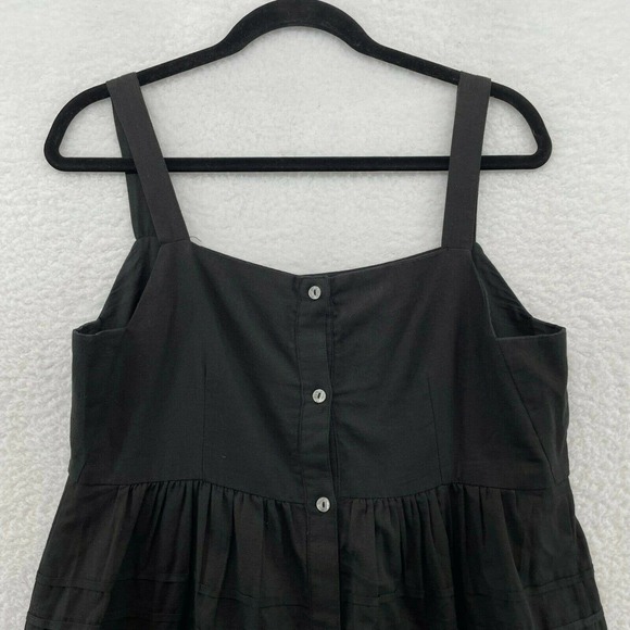 Amit Aggarwal womens top size medium Embroidered hem button back black - Picture 8 of 9